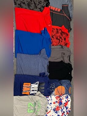 Boys Athletic Shirt Lot M/L (11 pcs) Nike Jordan Adidas Clean EUC Quality Bundle